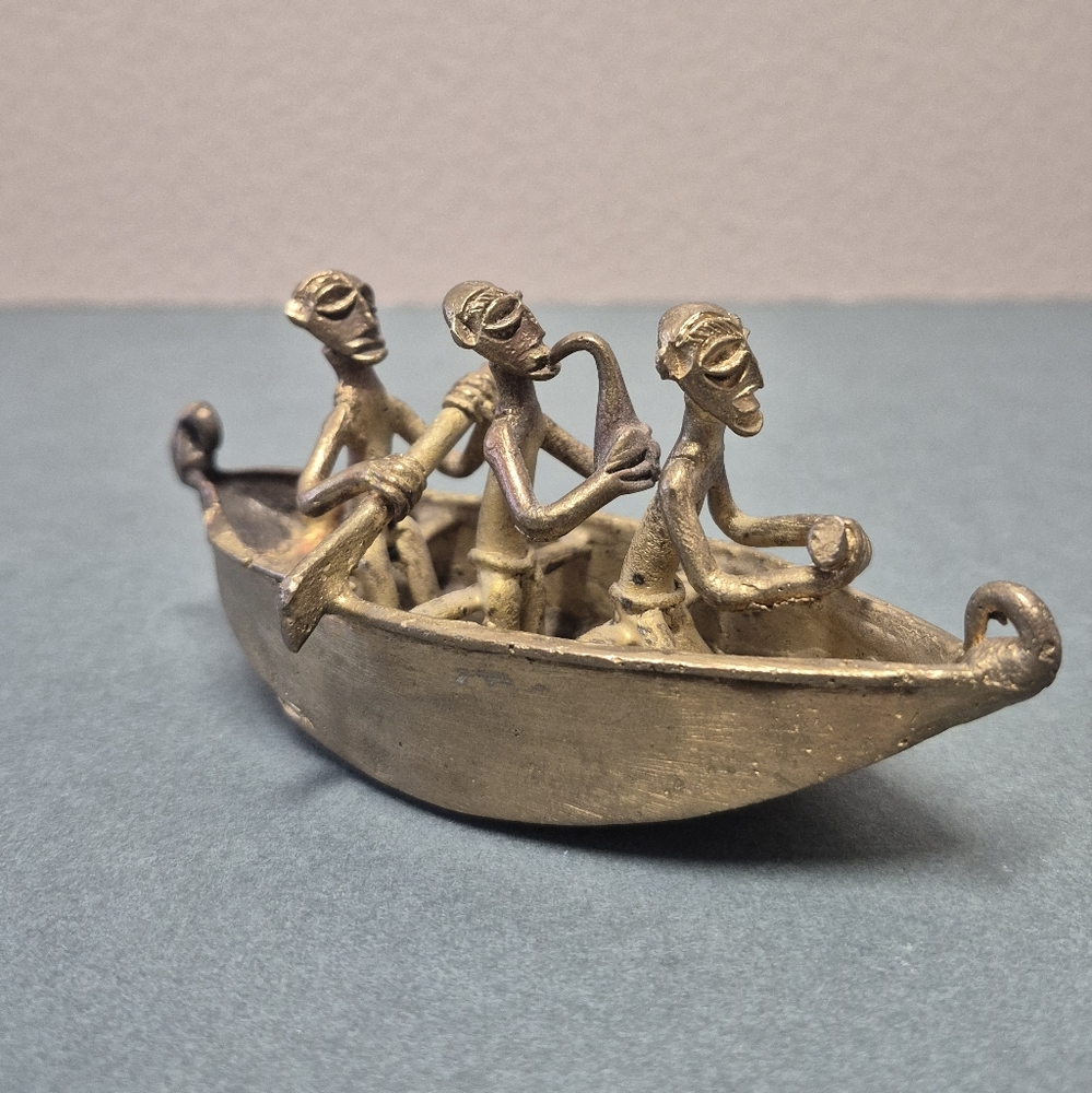 Ashanti Boat - Brass/Bronze? - Handcrafted in Ghana, West Africa - Vintage RARE